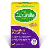 Culturelle Probiótico Diario: cápsulas en botella para apoyo digestivo diario.