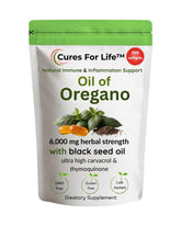 Cures For Life aceite de orégano, cápsulas blandas en botella, para soporte inmunitario diario.