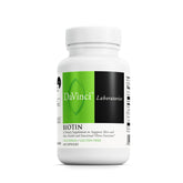 Davinci Biotin, cápsula en primer plano, posible apoyo a cabello y uñas.