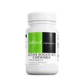 DAVINCI Labs Folato Activo B12 masticable en botella, apoyo a la energía diaria.
