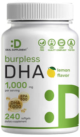DEAL SUPPLEMENT DHA botella frente para apoyo diario de omega-3