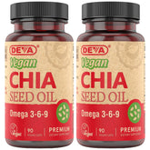 DEVA Aceite de Chía en frasco, fuente vegana de omega-3 para una dieta equilibrada.