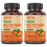 DEVA multivitamínico vegano en botella para nutrición diaria.