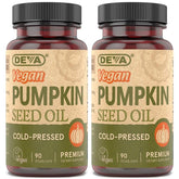 DEVA Aceite de semilla de calabaza en frasco, perfecto para ensaladas.