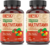 DEVA multivitaminas veganas: tabletas fáciles de tragar para uso diario.
