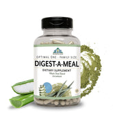 Digest-A-Meal: botella de enzimas y probióticos para apoyar la digestión diaria y absorción.