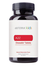 doTERRA a2z tabletas masticables sabor sandía en bote, fáciles de tomar
