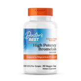 Doctor's Best Bromelina cápsulas 500 mg en frasco, apoyo digestivo suave.