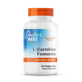 Doctor's Best L-carnitina Fumarate, bote visible, apoya energía celular durante el entrenamiento.