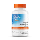 Doctor's BEST Omega-3 veganos cápsulas, fácil ingestión para apoyo diario de ojos y cerebro
