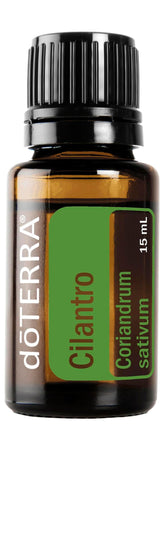 doTERRA Cilantro Aceite Esencial 15ml: frasco para aromatizar platillos y apoyar la limpieza suave.