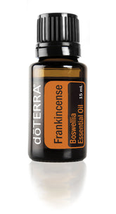 doTERRA incienso: frasco de aceite esencial con aroma cálido para equilibrar el ánimo.