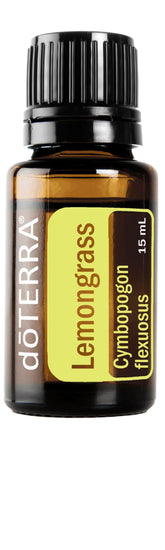 doTERRA Lemongrass Aceite Esencial 15 mL en frasco para masajes suaves y aromáticos.