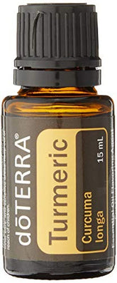 doTERRA cúrcuma aceite esencial en frasco para bienestar diario.