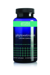 doTERRA fitoestrógenos: cápsulas en botella para apoyo hormonal diario.
