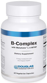 Douglas Laboratories B-Complex Metafolin, frasco frente, apoyo energético diario