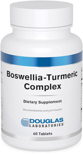 Douglas Laboratories Boswellia-Turmeric Complex, botella frontal, apoyo potencial a la movilidad diaria.