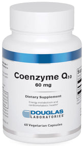 Douglas Laboratories Coenzima Q-10 60mg, botella de cápsulas, apoyo posible para energía diaria.