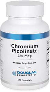 Douglas Laboratories cromo-picolinato 250 mcg, bote de 100 cápsulas para metabolismo diario.