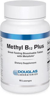 Douglas Laboratories Methyl B12 Plus: botella del producto y posible apoyo energético diario.