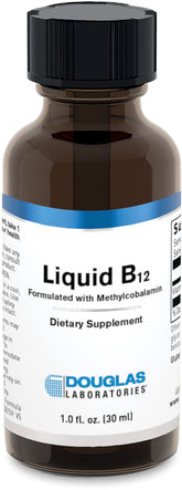 Douglas Laboratories líquido B12 metilcobalamina en botella para uso diario.