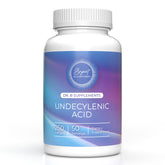 Dr B Supplements Ácido Undecénico – botella frontal para apoyar el equilibrio intestinal.