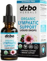 Gotas DR. BO para drenaje linfático en botella de 1 oz.