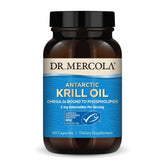 Dr. Mercola aceite de krill antártico en cápsula para uso diario.