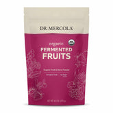 Dr. Mercola Frutas fermentadas orgánicas en frasco, apoyo digestivo y bienestar celular.