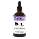 Dr. Schulze's Echinacea Plus, frasco visible, posible apoyo al sistema inmunitario durante cambios estacionales.