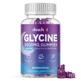 Gominolas de glicina de duwhot en botella con sabor arándano para relajación nocturna.