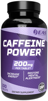 EAS Caféina Power 200 mg, frasco visto de frente para más energía