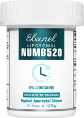 Ebanel crema anestesiadora 5% en frasco, posible alivio local puntual.