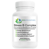 EcoIntegratives Stress B Complex botella frontal para energía diaria.