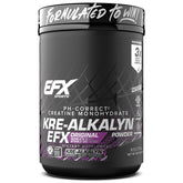 EFX Sports Kre-Alkalyn polvo para mezcla en agua, entrenamiento eficiente.