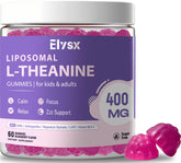 Gomitas liposomales Elysx con L-teanina, frasco visible para relajación suave.