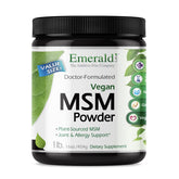 Emerald Labs MSM polvo, botella frontal, posible apoyo a la movilidad diaria