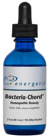 Energetix Bacteria-Chord, botella derramando, muestra el uso diario para tu rutina de bienestar.