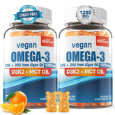 EnvyCure Omega 3 veganas con sabor naranja para apoyar la función cerebral