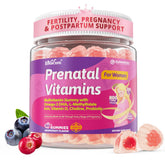 EnvyCure Prenatal Vitamin, frasco de gomitas para apoyo diario durante el embarazo.