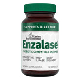 Enzalase: botella vertiendo, apoyo digestivo suave tras las comidas.