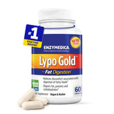 Enzymedica Lypo Gold, botella, ayuda a digerir grasas para comidas más ligeras