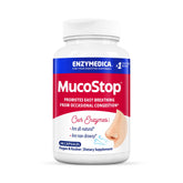 Enzymedica MucoStop: cápsulas en blister para apoyo posible a la congestión estacional.