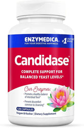 Enzymedica Candidase: botella digestivo suave para apoyo estomacal diario.