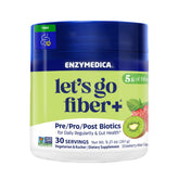 Enzymedica Lets Go Fiber, fruta fresa-kiwi, sabor natural para apoyar la digestión.