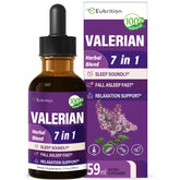 Gotas Eubrition Valeriana en botella de vidrio para apoyar un sueño más relajado.