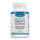 EuroMedica Digestive Enzymes: botella que muestra confort digestivo y apoyo a la digestión.
