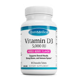 EuroMedica vitamina D3 tableta sabor frambuesa mixta para apoyo óseo posible.