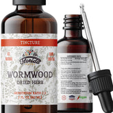 Florida Herbs Wormwood tintura, botella frontal, uso diario para apoyo digestivo.
