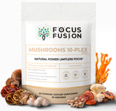 Focus Fusion gomitas 10-plex hongos fructíferos, sabor frambuesa para uso diario.